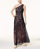 Thumbnail for your product : Nightway Sequined One-Shoulder Gown