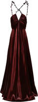 Thumbnail for your product : Roberto Cavalli Open-back Sequin-embellished Ruched Satin Gown