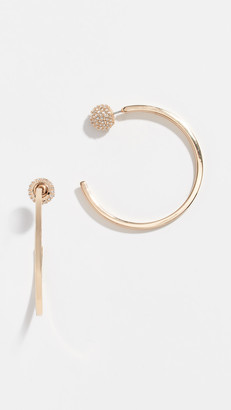 Rebecca Minkoff Pave Ball Topped Hoop Earrings
