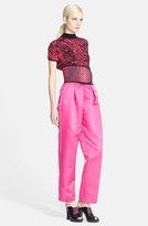 Thumbnail for your product : Christopher Kane Snakeskin Print Belted Silk Satin Trousers