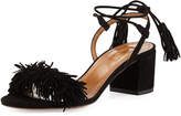 Thumbnail for your product : Aquazzura Wild Thing Suede 50mm City Sandal, Black