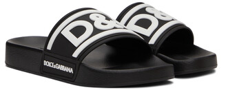 Dolce & Gabbana Black Beachwear Slides