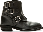 Thumbnail for your product : Golden Goose Black Leather Buckled-Guard Noha Boots