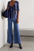 Thumbnail for your product : Altuzarra Nika Belted Printed Silk Crepe De Chine Blouse - Blue