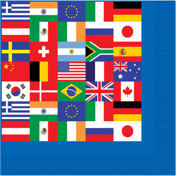 Beistle International Flag Beverage Napkins