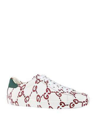Gucci New Ace GG Printed Leather Trainer