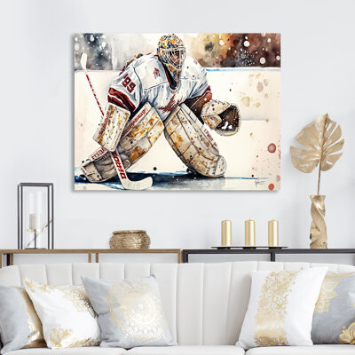 Hockey Goalie On Ice During Game III - Sport Hockey Wall Art For Living Room
