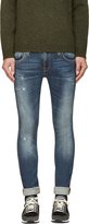 Thumbnail for your product : Nudie Jeans Blue Distressed Tight Long John Jeans