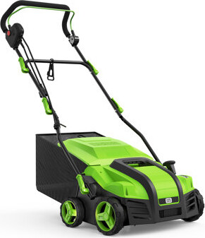 Aspiron 16-inch 15 Amp Electric Dethatcher Scarifier, 2024 Upgraded Lawn Dethatcher With 5-position Depth Adjustment, 14.5 Gal Removable Thatch Collection Bag