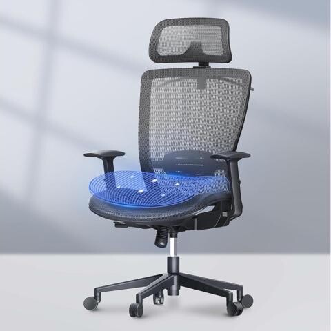 TUKO FLEXISPOT Ergonomic Home Office Chair, High Back Mesh Computer Chair, Comfy Desk Chairs with Lumbar Support Tilt Function 3D Headrest 2D Armrest,...