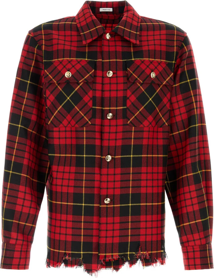Alexander McQueen distressed Macqueen tartan shirt