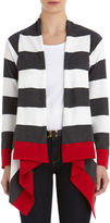 Thumbnail for your product : Jones New York Striped Drape Front Cardigan