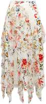 Thumbnail for your product : Alice + Olivia Yula Ruffled Floral-print Silk-chiffon Midi Skirt