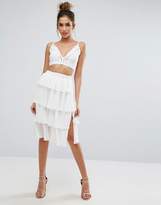 Thumbnail for your product : PrettyLittleThing Frill Tiered Midi Skirt