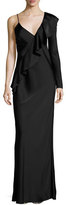 Thumbnail for your product : Diane von Furstenberg Satin Asymmetric Ruffle Gown, Black