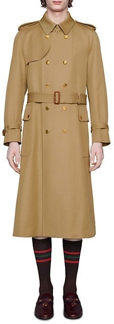 supreme wool trench coat herringbone