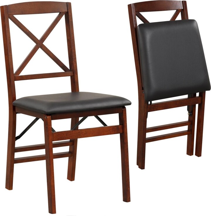 Gouun Set of 2 Folding Dining Chairs with 400 Lbs Capacity