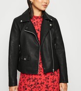 Thumbnail for your product : New Look Petite Leather-Look Biker Jacket