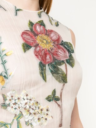 Oscar de la Renta Sleeveless Brocade Floral Dress
