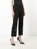 Thumbnail for your product : Alexander McQueen embroidered cropped trousers - women - Silk/Wool - 40