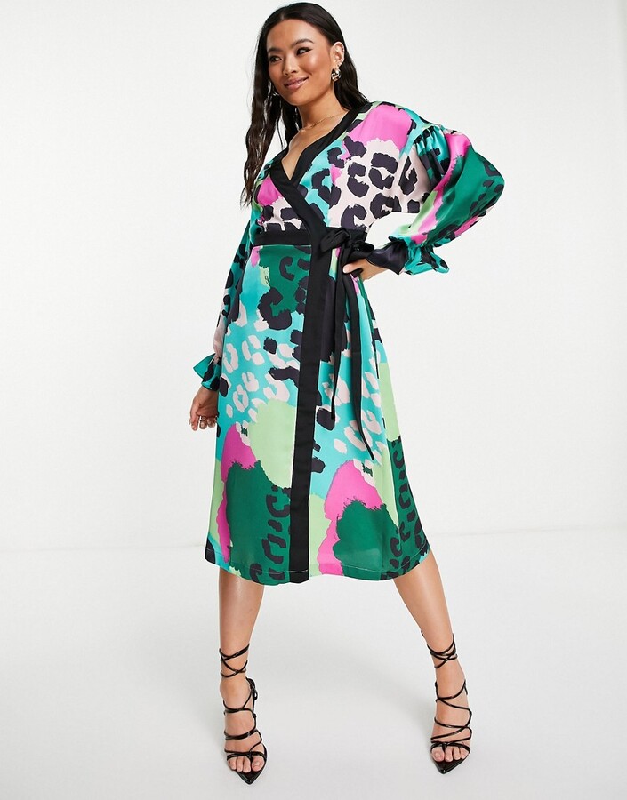 long flowy wrap dress