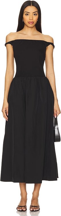 ASTR the Label Off Shoulder Poplin Dress