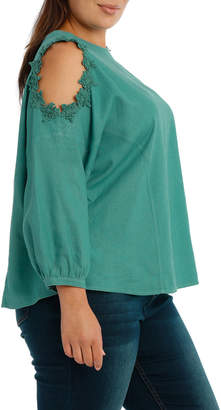 Top with Lace Detail Cold Shoulder