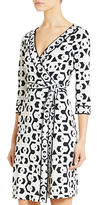 Thumbnail for your product : Diane von Furstenberg Banded Julian Silk Jersey Wrap Dress In Hex Maze Black