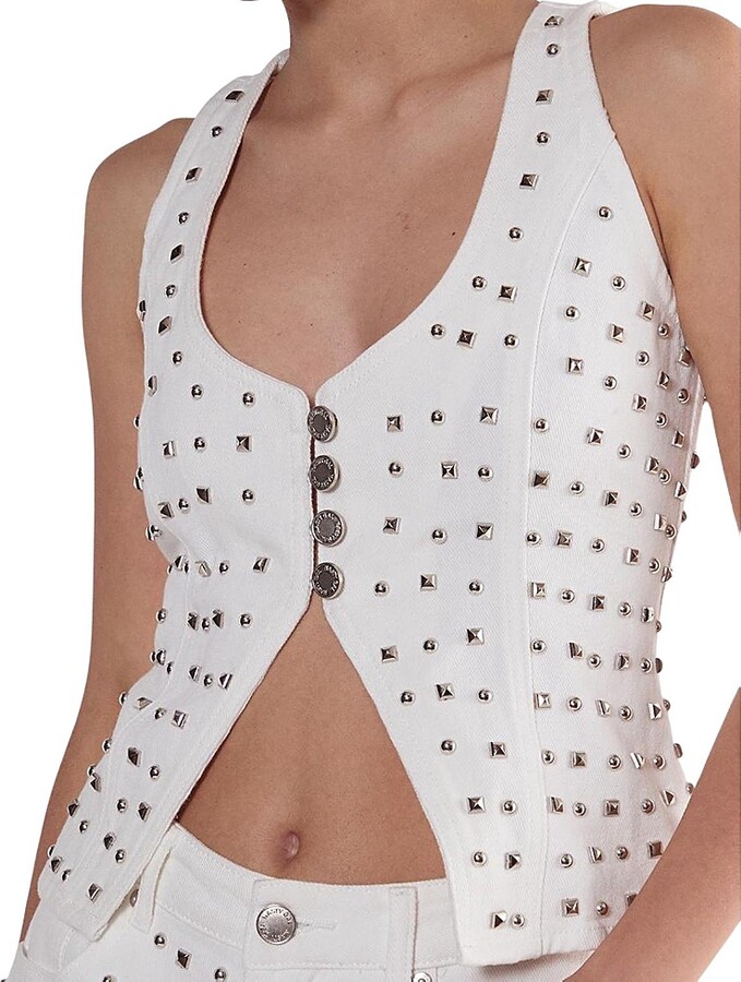 Nasty Gal Studded Denim Corset Top