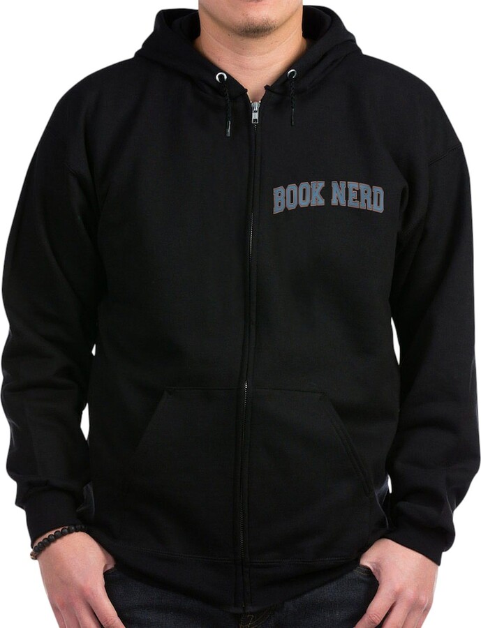 CafePress Book Nerd Sweatshirt Men's Dark Zip-Up Hoodie Sweatshirt Black