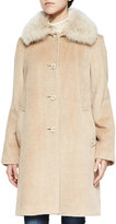 Thumbnail for your product : Sofia Cashmere Alpaca Button-Front Coat W/ Fur Collar