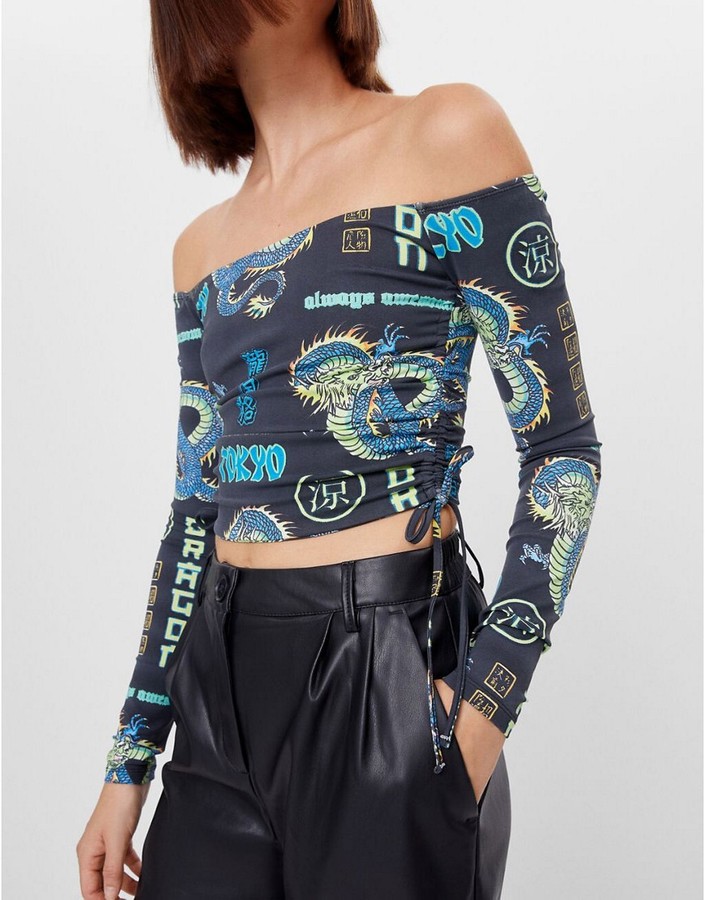 crop top dragon bershka