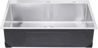 VEVOR 33'' L Flush Mount Single Bowl Stainless Steel Kitchen Sink