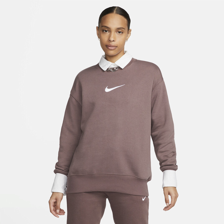 Nike Women's Sportswear Phoenix Fleece Oversized Fleece Sweatshirt in Brown  - ShopStyle