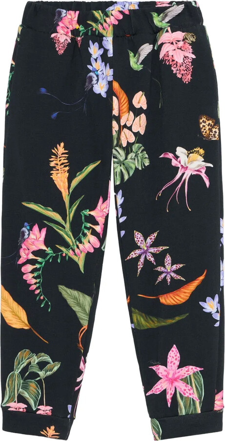 Tropical-Print Jersey Trousers