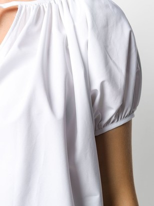 Jil Sander Cap Sleeve Cut-Out Detail Blouse