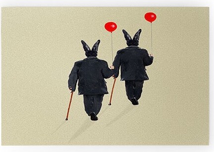 Society6 CocodeParisRabbitswalkingwithballoons30\