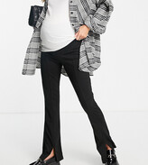 Thumbnail for your product : ASOS Maternity ASOS DESIGN Maternity under-the-bump high waisted stretch skinny pants with split front in black