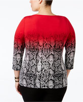 Thumbnail for your product : Calvin Klein Size Snakeskin-Print Hardware Top