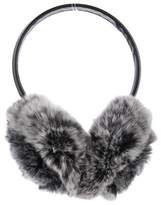 Thumbnail for your product : Adrienne Landau Leather-Trimmed Fur Earmuffs w/ Tags