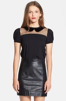 Thumbnail for your product : RED Valentino Point d'Esprit Short Sleeve Top