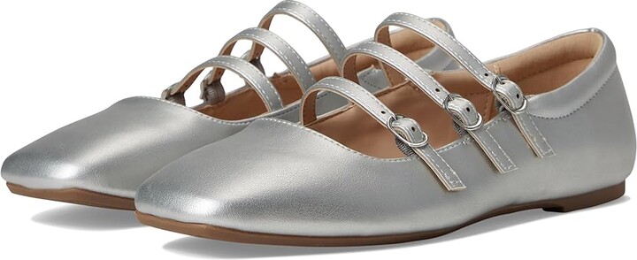 Journee Collection Darlin Women's Dress Flat Shoes Silver : 12 M, Faux Leather