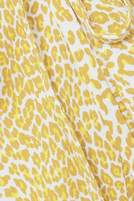 Diane von Furstenberg Emilia Ruffled Leopard-print Crepe Mini Wrap Dress
