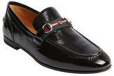 Thumbnail for your product : Gucci black patent leather horsebit penny strap loafers