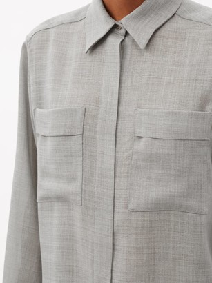 Raey Sheer Wool-blend Shirt - Grey Marl