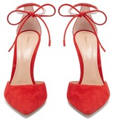 Thumbnail for your product : Gianvito Rossi Crystal-embellished 105 Suede Pumps - Red