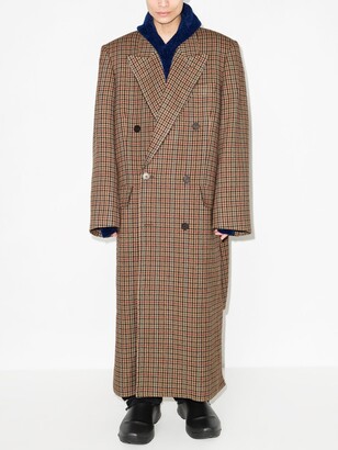 Balenciaga Men's Reversible Houndstooth Trench Coat