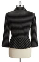 Thumbnail for your product : Tahari ARTHUR S. LEVINE Petite Striped Zip Up Blazer