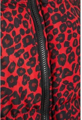 Quiz Red and Black Leopard Print Puffer Jacket