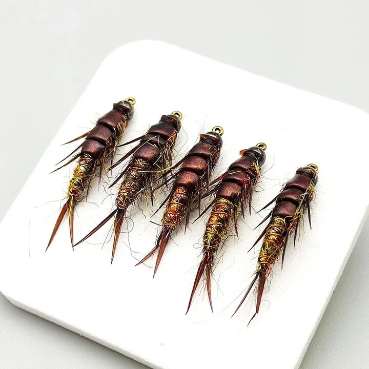 NONE 5pcs Nymph Stonefly Lure Imitation Insects Bait Fly Lure High Quality For Altwater Freshwater For Targeting Various Fish Types